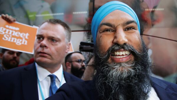New Democratic Party (NDP) leader Jagmeet Singh arrives for a debate hosted by Macleans news magazine, which will not be attended by Prime Minister Justin Trudeau, in Toronto, Ontario, Canada September 12, 2019 - Sputnik International