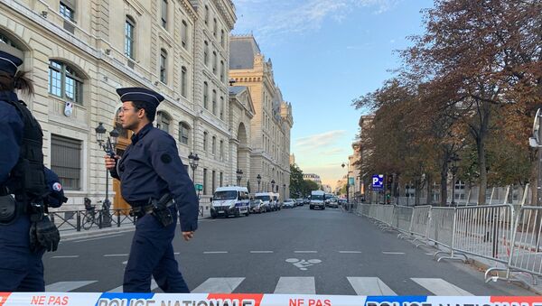  French police secure the area in front of the Paris Police headquarters in Paris , France, October 3, 2019 - Sputnik International