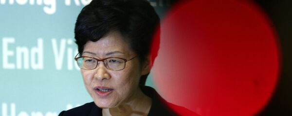 Hong Kong Chief Executive Carrie Lam speaks during a press conference held in Hong Kong on Friday, Oct. 4, 2019 - Sputnik International