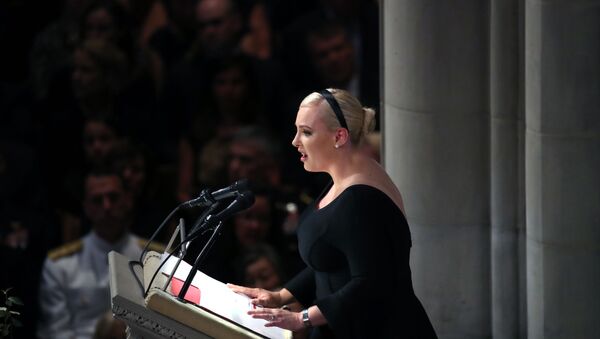 WASHINGTON, DC - SEPTEMBER 1: Meghan McCain delivers a eulogy during the funeral service for U.S. Sen. John McCain at the National Cathedral on September 1, 2018 in Washington, DC. - Sputnik International