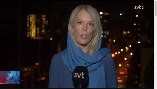 Screenshot from SVT's Aktuellt programme - Sputnik International