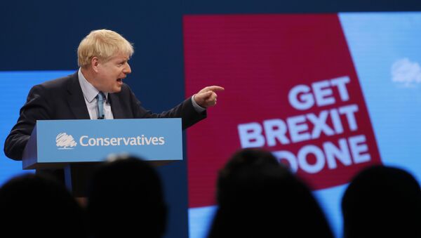 Britain's Prime Minister Boris Johnson delivers his Leader's speech at the Conservative Party Conference - Sputnik International