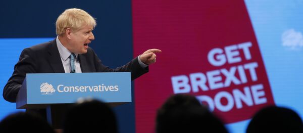 Britain's Prime Minister Boris Johnson delivers his Leader's speech at the Conservative Party Conference - Sputnik International