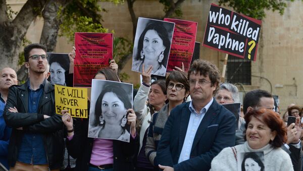 Protesters demanding justice for Daphne Caruana Galizia - Sputnik International