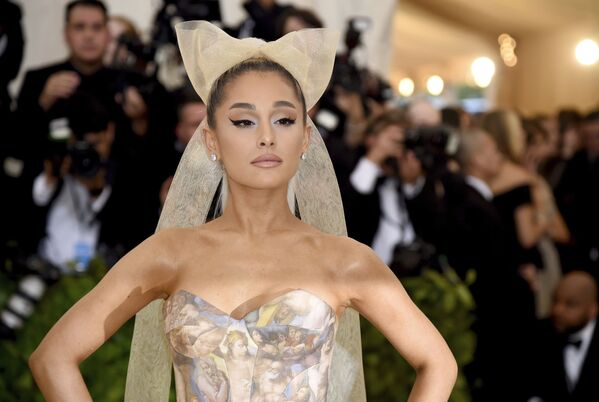 Ariana Grande attends The Metropolitan Museum of Art's Costume Institute benefit gala celebrating the opening of the Heavenly Bodies: Fashion and the Catholic Imagination exhibition on Monday, May 7, 2018, in New York.  - Sputnik International
