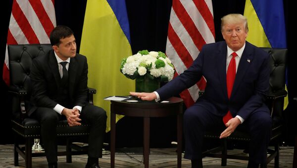 U.S. President Donald Trump speaks during a bilateral meeting with Ukraine's President Volodymyr Zelenskiy on the sidelines of the 74th session of the United Nations General Assembly (UNGA) in New York City, New York, U.S., September 25, 2019 - Sputnik International