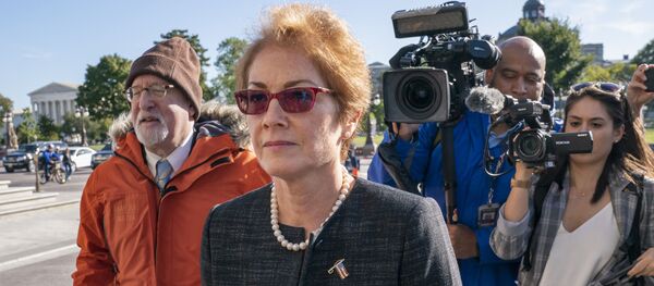 Former U.S. ambassador to Ukraine Marie Yovanovitch, arrives on Capitol Hill, Friday, Oct. 11, 2019, in Washington - Sputnik International