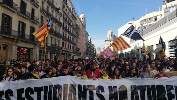 Student rally in Barcelona - Sputnik International