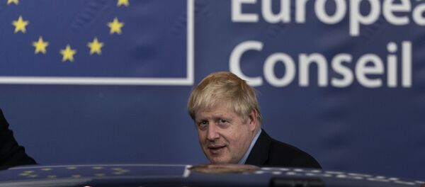 British Prime Minister Boris Johnson leaves a European Union Summit at European Union Headquarters in Brussels on October 18, 2019. - Sputnik International