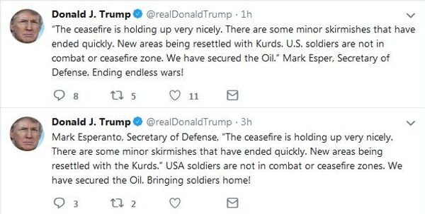 From the Author of ‘Covfefe’: Twitterati LOL as Donald Trump Misspells Name of US Defence Secretary From the Author of ‘Covfefe’: Twitterati LOL as Donald Trump Misspells Name of US Defence Secretary - Sputnik International