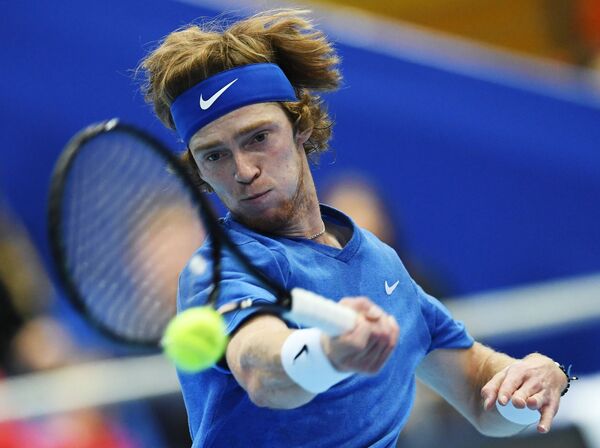 Russian Tennis Player Rublev Beats France's Mannarino in Kremlin Cup Finals Russian Tennis Player Rublev Beats France's Mannarino in Kremlin Cup Finals - Sputnik International