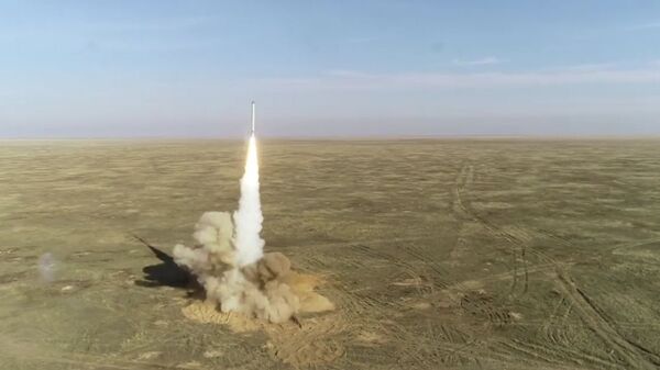 In this handout video grab released by the Russian Defence Ministry, Iskander mobile tactical ballistic missile system fires a cruise missile during the Grom (Thunder) 2019 strategic exercises, in Russia. Editorial use only, no archive, no commercial use - Sputnik International