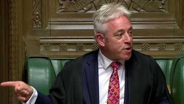 Speaker of the House of Commons John Bercow gestures at the parliament - Sputnik International