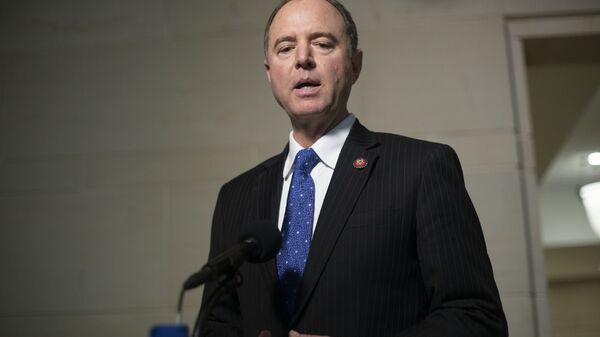 House Intelligence Committee Chairman Rep. Adam Schiff, of Calif., speaks to the media as he returns to a closed door meeting where Ambassador to the European Union Gordon Sondland, testifies as part of the House impeachment inquiry into President Donald Trump, on Capitol Hill in Washington, Thursday, Oct. 17, 2019 - Sputnik International