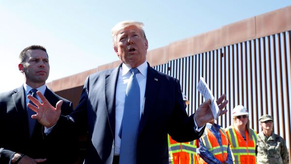 U.S. President Donald Trump speaks during his visit to a section of the U.S.-Mexico border wall in Otay Mesa, California, U.S. September 18, 2019 - Sputnik International