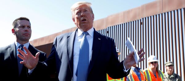 U.S. President Donald Trump speaks during his visit to a section of the U.S.-Mexico border wall in Otay Mesa, California, U.S. September 18, 2019 - Sputnik International