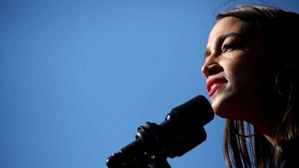 U.S. Rep. Alexandria Ocasio-Cortez (D-NY) speaks at a Bernie's Back rally for Democratic 2020 U.S. presidential candidate and U.S. Senator Bernie Sanders (I-VT) at Queensbridge Park in the Queens Borough of New York City, U.S., October 19, 2019 - Sputnik International