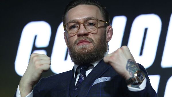 Mixed martial arts (MMA) fighter Conor McGregor gestures during a news conference in Moscow, Russia, October 24, 2019 - Sputnik International