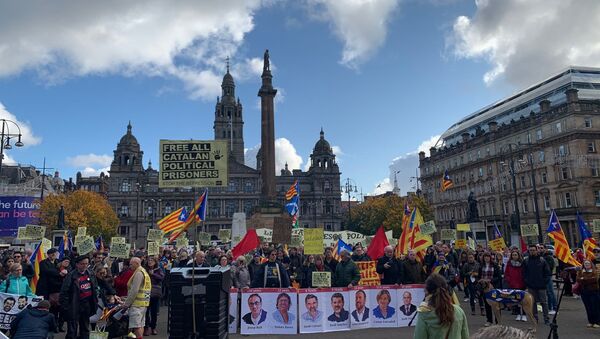 Demonstation in support of Catalonia in Glasgow, Scotland - Sputnik International