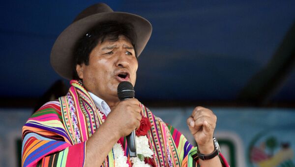 Bolivia's President Evo Morales speaks during a ceremony in Sicaya, Cochabamba, Bolivia, October 26, 2019. Picture taken October 26, 2019.  - Sputnik International