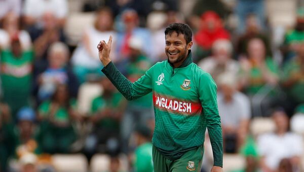 ICC Cricket World Cup - Bangladesh v Afghanistan - The Ageas Bowl, Southampton, Britain - June 24, 2019   Bangladesh's Shakib Al Hasan celebrates taking a wicket - Sputnik International