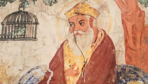 Mural painting of Guru Nanak from Gurdwara Baba Atal Rai - Sputnik International