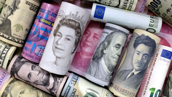 Euro, Hong Kong dollar, U.S. dollar, Japanese yen, pound and Chinese 100 yuan banknotes are seen in this picture illustration, January 21, 2016. - Sputnik International