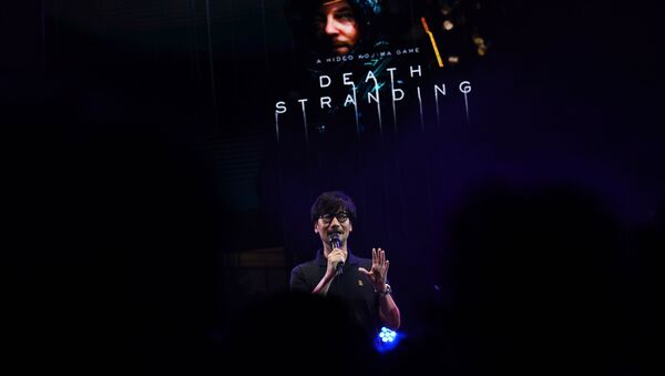 Japanese video game designer, writer, director and producer Hideo Kojima speaks on stage to present his new video game Death Stranding during the Tokyo Game Show in Makuhari, Chiba Prefecture on September 12, 2019. - Sputnik International