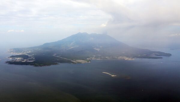 An aerial view of Mount Sakurajima, off the coast of Japan's southern city of Kagoshima. - Sputnik International