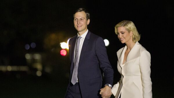 White House Senior Adviser Jared Kushner and his wife Ivanka Trump, the daughter and senior adviser to President Donald Trump, walk to the White House after stepping off Marine One on the South Lawn of the White House, early Friday, Oct. 18, 2019, in Washington. - Sputnik International