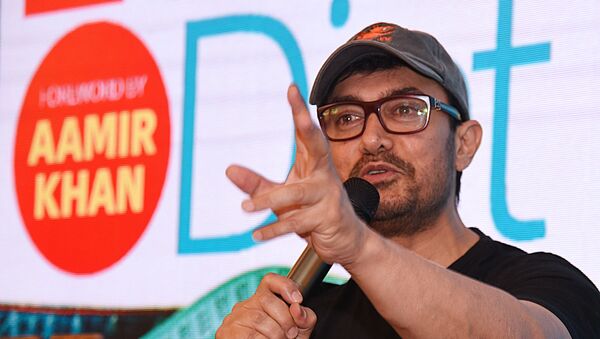 Indian Bollywood actor Aamir Khan speaks during the launch of a book about weight loss in Mumbai on March 27, 2019.   - Sputnik International