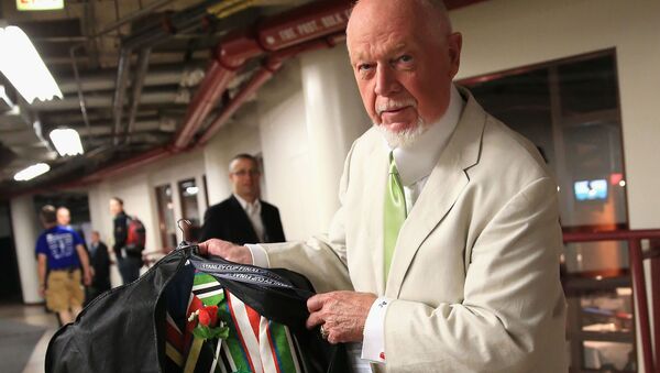 CHICAGO, IL - JUNE 22: Hockey analyst Don Cherry inspects the suit he plans to wear for Game Five of the 2013 NHL Stanley Cup Final between the Chicago Blackhawks and the Boston Bruins at United Center on June 22, 2013 in Chicago, Illinois - Sputnik International