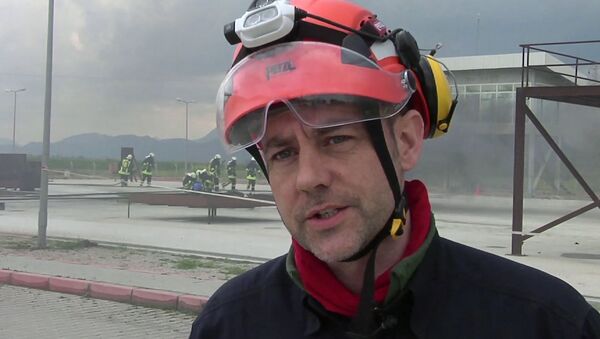 FILE - In this image taken from file video, showing James Le Mesurier, founder and director of Mayday Rescue, talks to the media during training exercises in southern Turkey, March 19, 2015 - Sputnik International