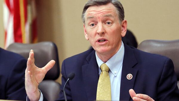  In this Dec. 2013, file photo, U.S. Rep. Paul Gosar, R-Ariz., speaks during a Congressional field hearing on the Affordable Care Act in Apache Junction, Ariz. Gosar appears to be signaling support for a conspiracy theory that Jeffrey Epstein did not kill himself while awaiting trial on sex trafficking charges. The Republican congressman sent 23 tweets Wednesday, Nov. 13, 2019 about impeachment hearings. The first letter of each tweet spelled out would read, Epstein didn't kill himself. - Sputnik International