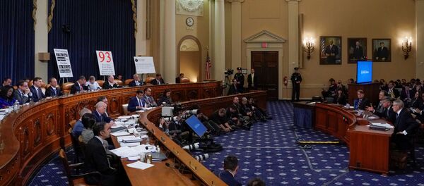 Ambassador Bill Taylor, charge d'affaires at the U.S. embassy in Ukraine; and George Kent, deputy assistant secretary of state for European and Eurasian Affairs, testify before a House Intelligence Committee hearing as part of the impeachment inquiry into U.S. President Trump on Capitol Hill in Washington, U.S., November 13, 2019 - Sputnik International