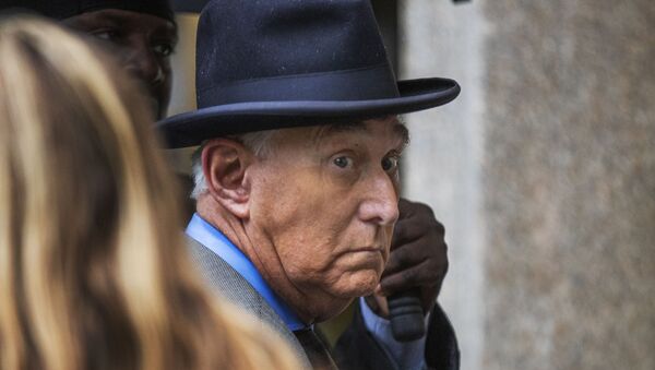 Roger Stone, a longtime Republican provocateur and former confidant of President Donald Trump, waits in line at the federal court in Washington - Sputnik International