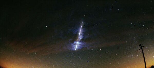 A meteor streaking across the sky during the Leonid meteor shower - Sputnik International