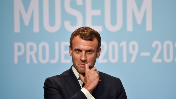 French President Emmanuel Macron reacts during the inauguration of the Centre Pompidou West Bund Museum in Shanghai, China November 5, 2019. - Sputnik International