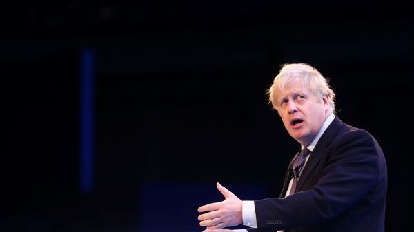 Britain's Prime Minister Boris Johnson speaks at the annual CBI Conference in London, Britain November 18, 2019 - Sputnik International