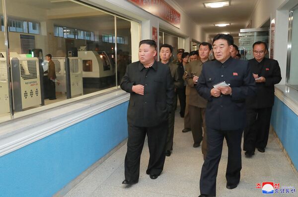 North Korean leader Kim Jong Un visits the Myohyangsan Medical Appliances Factory, North Korea - Sputnik International