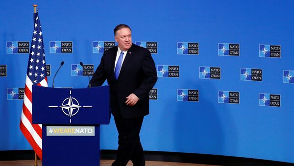 U.S. Secretary of State Mike Pompeo arrives to hold a news conference at the Alliance headquarters in Brussels, Belgium November 20, 2019.  - Sputnik International