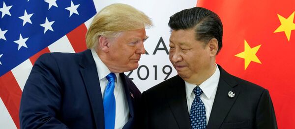U.S. President Donald Trump meets with China's President Xi Jinping at the start of their bilateral meeting at the G20 leaders summit in Osaka, Japan, June 29, 2019 - Sputnik International