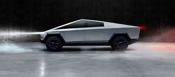 The Cybertruck, Tesla's first electric pickup truck, is seen in this undated handout picture released by the company - Sputnik International