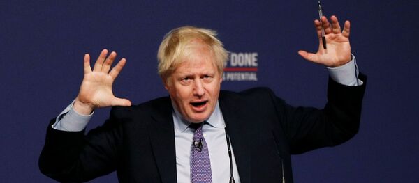 Britain's Prime Minister Boris Johnson speaks at the Conservative party's manifesto launch Britain's Prime Minister Boris Johnson speaks at the Conservative party's manifesto launch - Sputnik International