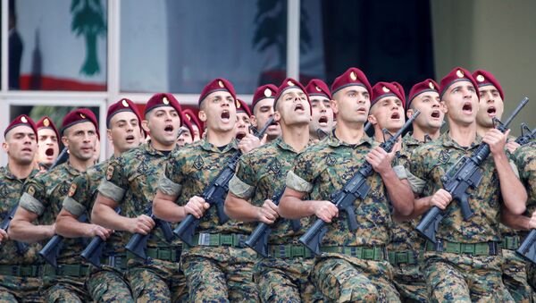 Lebanese soldiers take part in a military parade to mark the 76th anniversary of Lebanon's independence at the Ministry of Defense in Yarze, Lebanon November 22, 2019. - Sputnik International