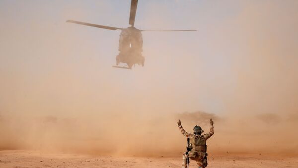 An NH90 Caiman military helicopter lands next to a temporary forward operating base (TFOB) during Operation Barkhane in Ndaki, Mali, July 29, 2019 - Sputnik International