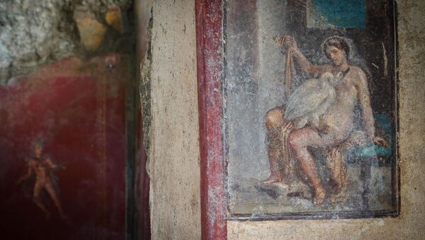 The Domus di Leda and the Cigno are open to the public this morning, a fresco depicting the homonymous Greek myth that came to light last summer during the excavations at the Regio V - Sputnik International
