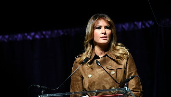 US first lady Melania Trump speaks at a youth summit on opioid awareness at the UMBC Event Center in Baltimore, Maryland, US, November 26, 2019. - Sputnik International