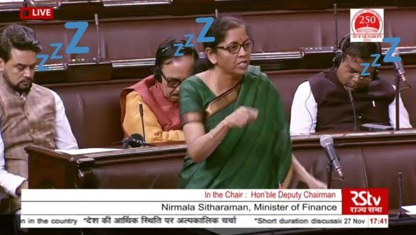 Video of Indian Parliamentarians Asleep During Finance Minister's Economy Speech Goes Viral - Sputnik International