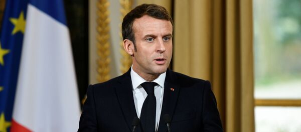 French President Emmanuel Macron gives a news conference after a meeting with NATO Secretary General Jens Stoltenberg at the Elysee palace in Paris, France, 28 November 2019 French President Emmanuel Macron gives a news conference after a meeting with NATO Secretary General Jens Stoltenberg at the Elysee palace in Paris, France, 28 November 2019 - Sputnik International